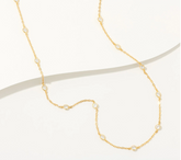 Diamonique Sterling Silver Goldclad 35th Anniversary Round Cut Bezel Set Necklace,  35"